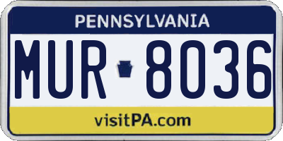 PA license plate MUR8036