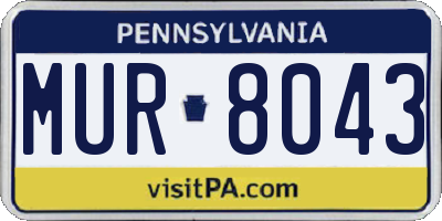 PA license plate MUR8043