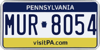 PA license plate MUR8054