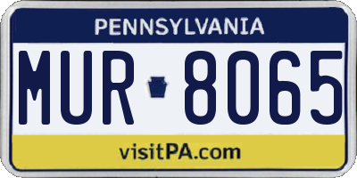 PA license plate MUR8065