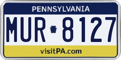 PA license plate MUR8127
