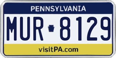 PA license plate MUR8129