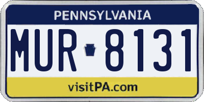PA license plate MUR8131