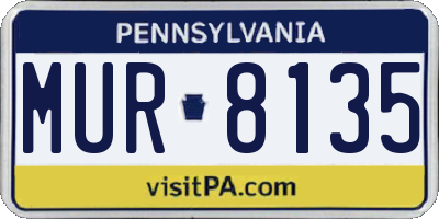 PA license plate MUR8135