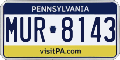 PA license plate MUR8143