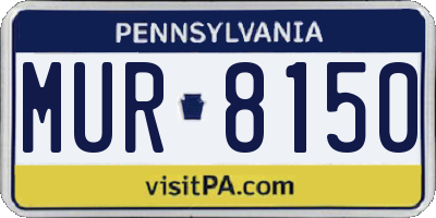 PA license plate MUR8150