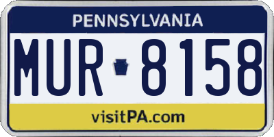 PA license plate MUR8158