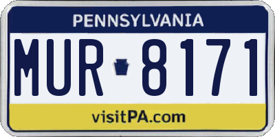 PA license plate MUR8171