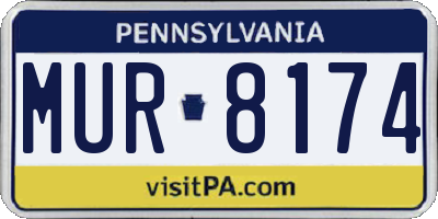 PA license plate MUR8174
