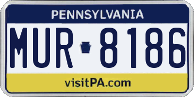 PA license plate MUR8186