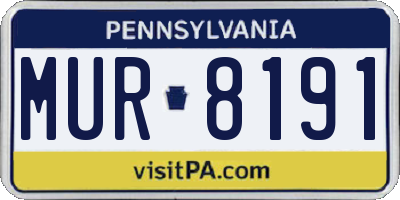 PA license plate MUR8191
