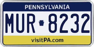 PA license plate MUR8232