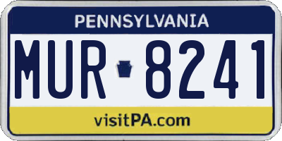 PA license plate MUR8241