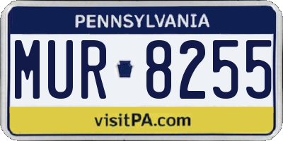 PA license plate MUR8255