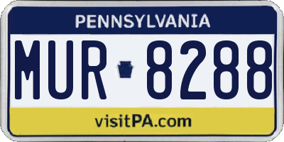 PA license plate MUR8288
