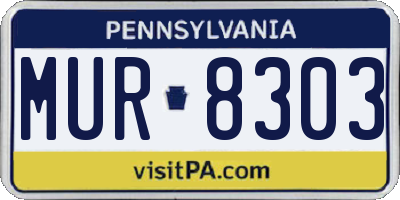 PA license plate MUR8303