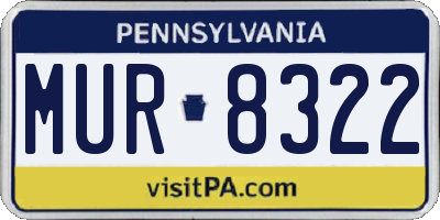 PA license plate MUR8322
