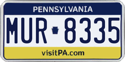 PA license plate MUR8335