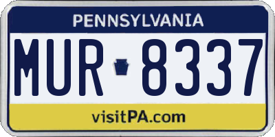 PA license plate MUR8337