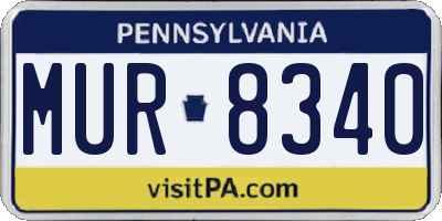 PA license plate MUR8340
