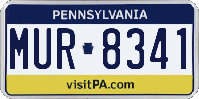 PA license plate MUR8341