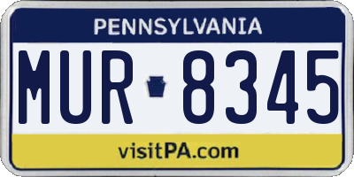 PA license plate MUR8345