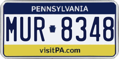 PA license plate MUR8348