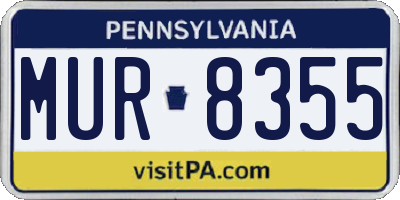PA license plate MUR8355