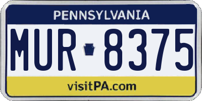 PA license plate MUR8375