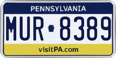 PA license plate MUR8389