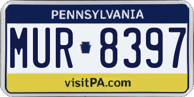 PA license plate MUR8397