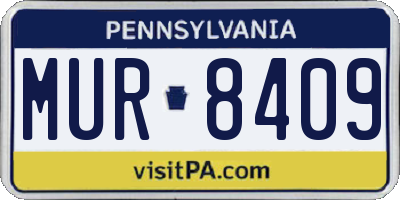 PA license plate MUR8409