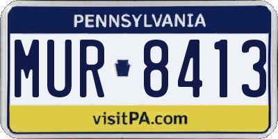PA license plate MUR8413