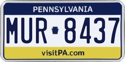 PA license plate MUR8437