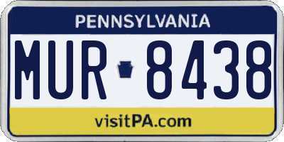 PA license plate MUR8438