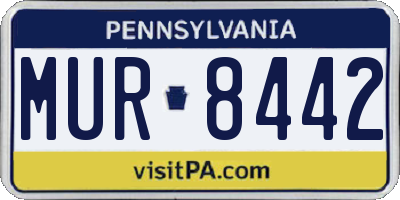PA license plate MUR8442