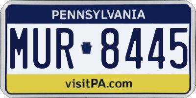 PA license plate MUR8445