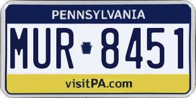 PA license plate MUR8451