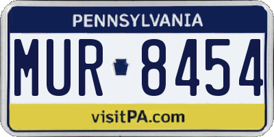 PA license plate MUR8454