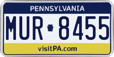 PA license plate MUR8455