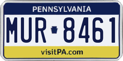 PA license plate MUR8461