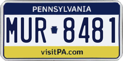 PA license plate MUR8481