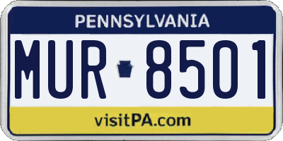 PA license plate MUR8501