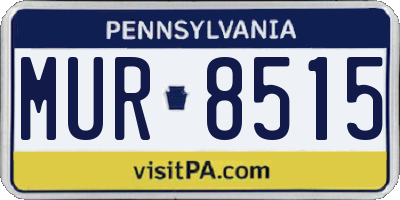 PA license plate MUR8515