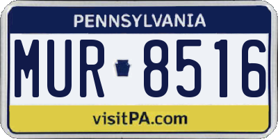 PA license plate MUR8516