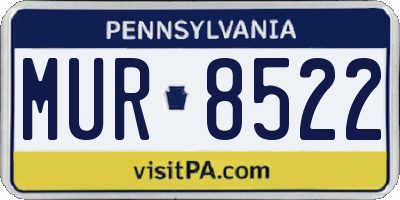 PA license plate MUR8522