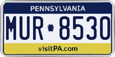 PA license plate MUR8530