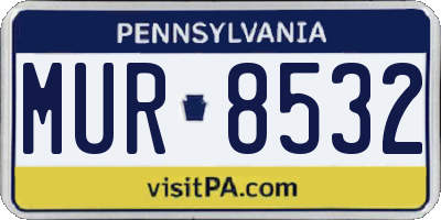 PA license plate MUR8532