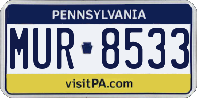 PA license plate MUR8533