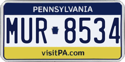 PA license plate MUR8534